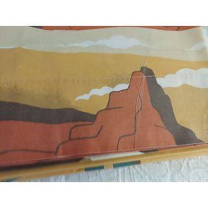 Retro Mid Century Cactus Western flat sheet
